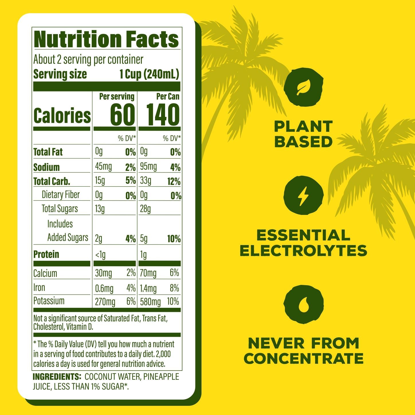 Coconut Water with Pineapple - 17.5 fl oz (12-pack)
